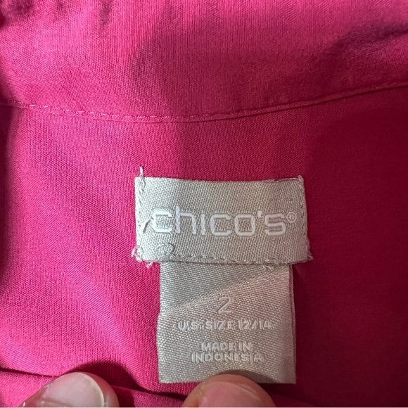 Chico's Vibrant Pink Button-Up Shirt - Picture 2 of 7
